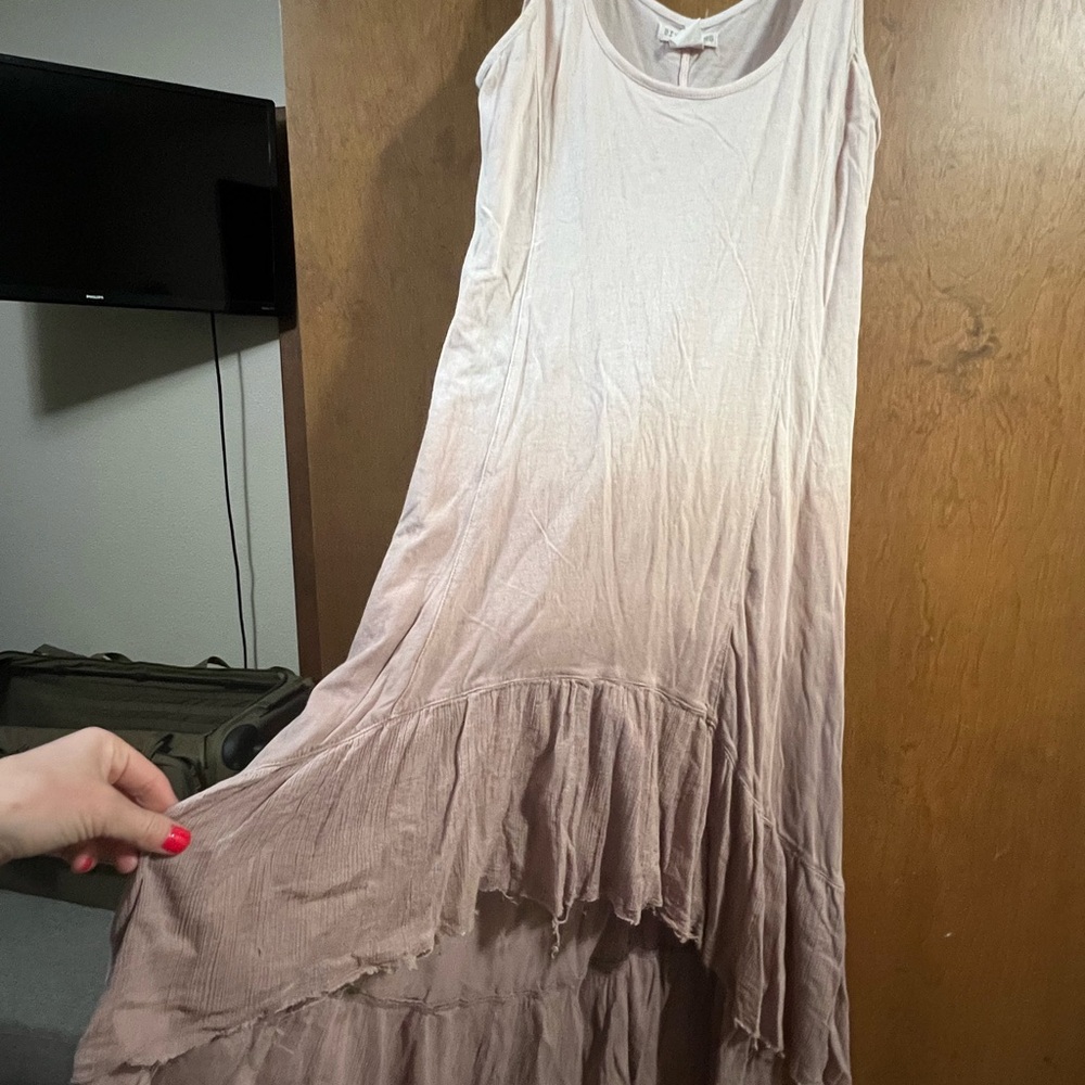 Billabong High Low Ombre Dress - Cream to Tan
